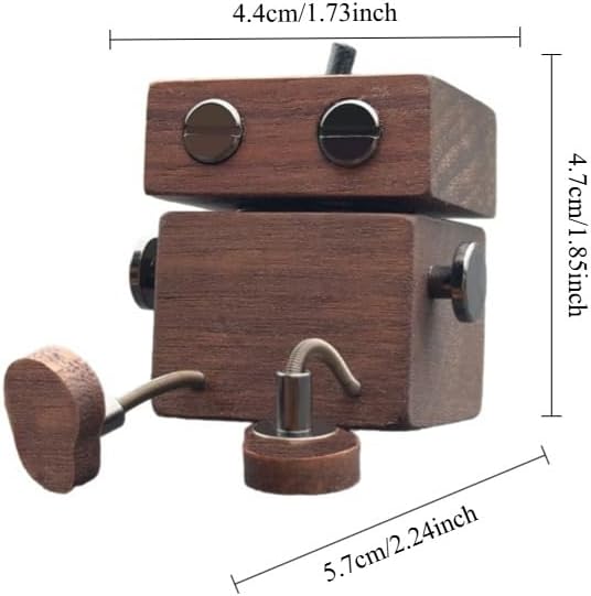 Car Air Diffuser - 2-in-1 Shaking Wooden Man Figurine & Refillable Aroma Vent Clip with 5ml Capacity + 5 Sticks, Walnut Wood Essential Oil Air Freshener, Car Dashboard Decor Gift for Driver