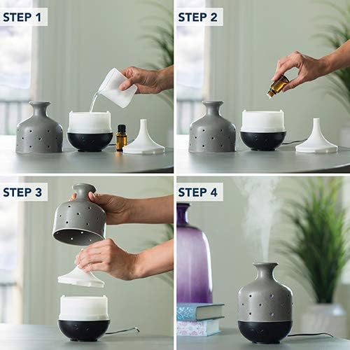 Airome Petal Large Cut Metal Essential Oil Diffuser|250 mL Humidifying Ultrasonic Aromatherapy Diffuser 8 LED Lights, Up to 24 Hours Intermittent & Continual Mist Auto Shut-Off, Black