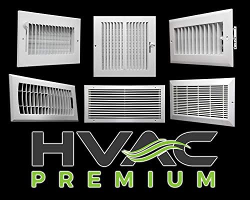 HVAC Premium 8 x 8 (in) HVAC Vent Cover - 3 Way Supply Grille - Duct Cover & Diffuser - Low Noise - for Ceiling - with Opposing Damper Blades [Outer Dimensions: 11'' Width