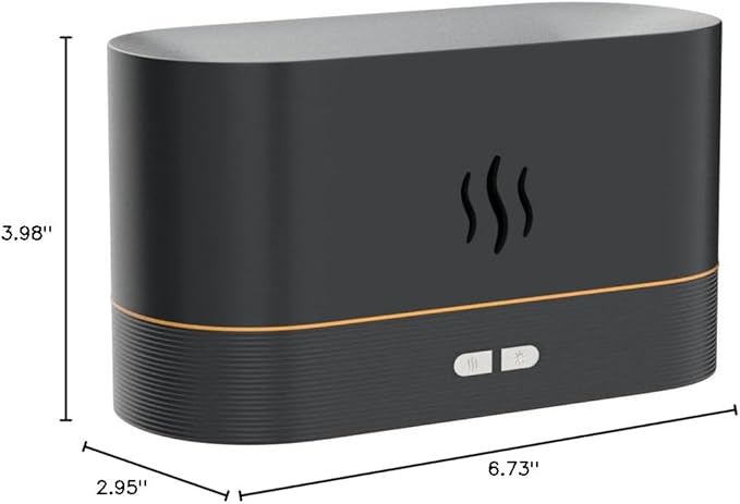 Flame Diffuser Humidifier-Auto Off 180ml Essential Oil Diffuser-2 Modes Brightness Aroma Humidifier with Fire Flame Effect for Home,Office,Spa,Gym(White)…