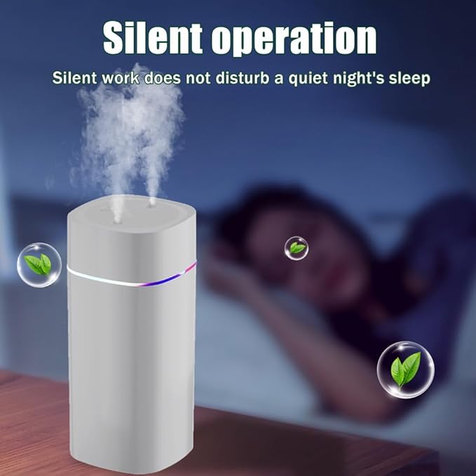 Small Humidifier, 600ML Dual Channel Mist Humidifiers, Auto Shut Off Portable Diffuser for Bedroom Office