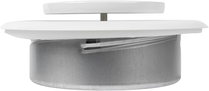 Repa Market ø6" Inch White Steel Exhaust Diffuser with Flange - Soffit Vent Grille - Adjustable Valve for Optimal Airflow - Quiet Duct Air Extraction - Indoor Ventilation - Round Duct Cover