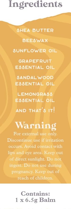 PURPLE CANYON Essential Oils Balm Stick | Mystic Energy Aromatherapy by Tacoma Aroma | Beeswax Body | Grapefruit, Lemongrass & Sandalwood Essential Blend For Mindfulness | 6.5 grams