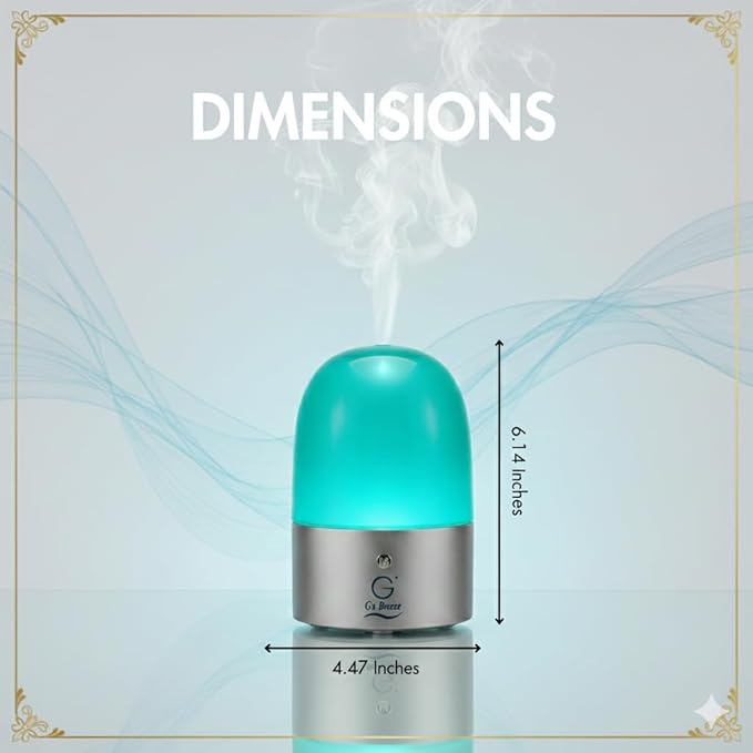 G's Breeze Smart Aroma Diffuser with Refill – Bluetooth & Wi-Fi App Control, LED Lighting, Adjustable Intensity, Long-Lasting Woody Fragrance for Home or Office - Musk