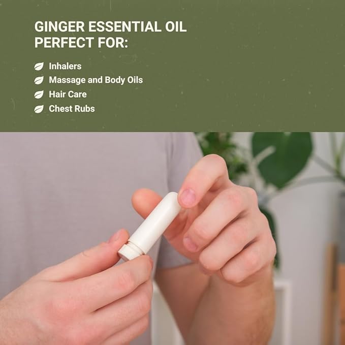 Ginger Essential Oil - Direct from Bio-Young Aromas - Pure Ginger Oil for Skin - Aceite de Jengibre - Aromatherapy 100% Therapeutic Premium Grade (15ml)