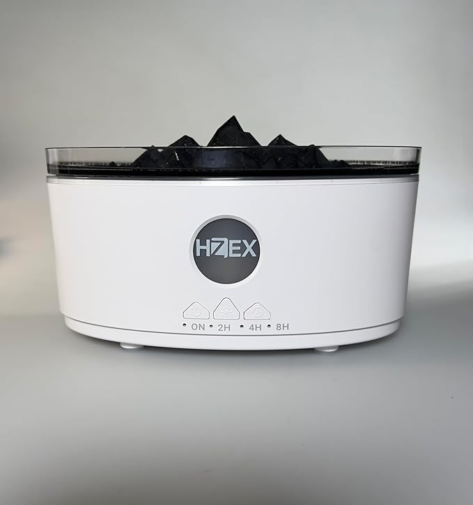 HZEX 2-in-1 300ml Ultrasonic Essential Oil Diffuser Humidifier, Lava Rock Design, w/Auto Safety-Shutoff, Remote Control, LED Lights, Quiet Long-Lasting Scent Diffuser for Bedroom Home Nursery Office
