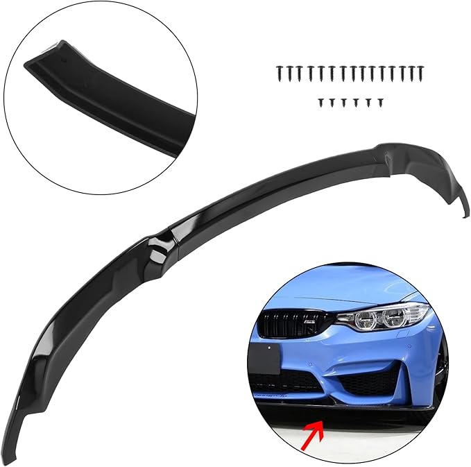 SCITOO Matte Black Front Lip Spoiler Body Kit Compatible with 2015-2020 for BMW F80 M3 and F82/F83 M4 Front Bumper Lip Splitter Chin Exterior Diffuser