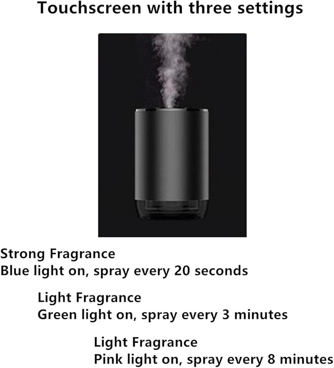 Smart Car Air Freshener 50ML Perfume Ultrasonic Mist Aromatherapy Diffuser Portable Humidifier for Car and Home Use Automatic Start and Stop 3 Modes 4 Freshness Principles(Charming Encounters)