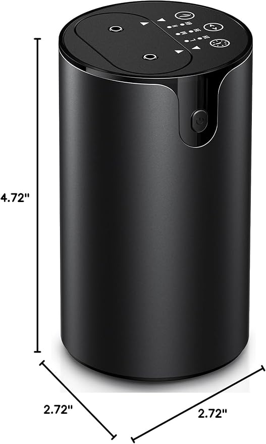 Waterless Essential Oil Diffuser, Portable Dual Nozzle Aromatherapy Diffuser, Rechargeable Mini Scent Machine, 1/3/6H Auto-Off Timer, 3 Mist Levels & No-Leak Tech for Home, Car, Office, Premium Metal