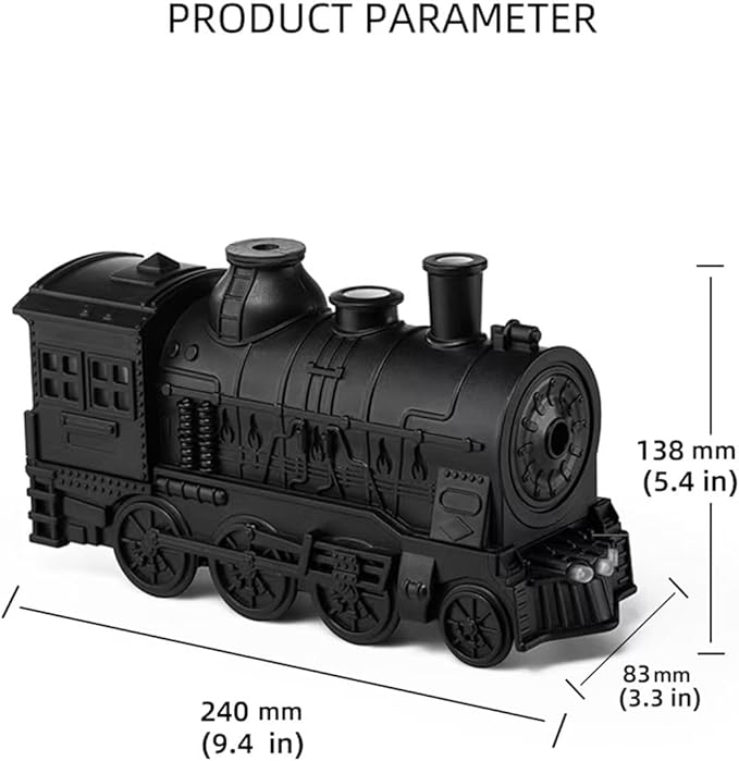 300ml Vintage Steam Train Aromatherapy Essential Oil Diffuser with Dual-Color LED Light, Auto Shut-Off & 2 Mist Modes, Cool Mist Humidifier Quiet Humidifier Gift for Bedroom Desk & Office