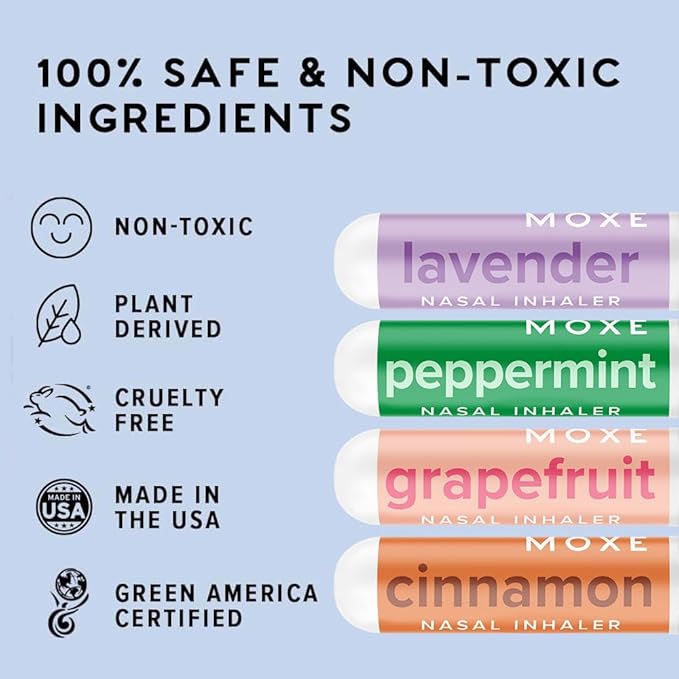 MOXĒ Smell Training Kit, Made in USA, Scent Diversification, 4 Essential Oil Fragrances, Olfactory Regeneration, Smell Expansion, Natural Therapy for Smell Loss, Includes Guidebook & Log (Phase 2)