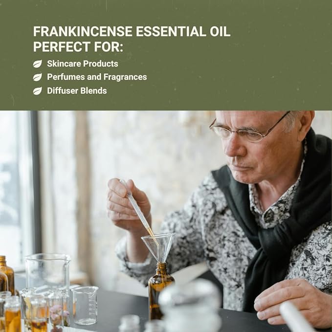 Frankincense Essential Oil - Direct from Madhya Pradesh, India - Pure Essential Oil for Diffusers and Aromatherapy | 100% Pure Therapeutic Grade Natural Aceite de Incienso (15ml)