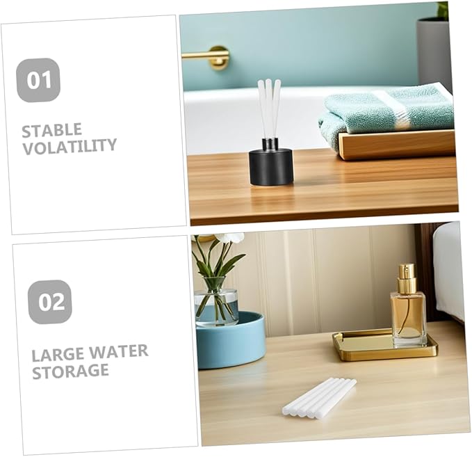 10Pcs Fiber Diffuse Sticks Aromatherapy Volatile Cotton Wands Oil Diffuser Reeds for Home Bathroom Fresh Scent Decoration and Fragrance