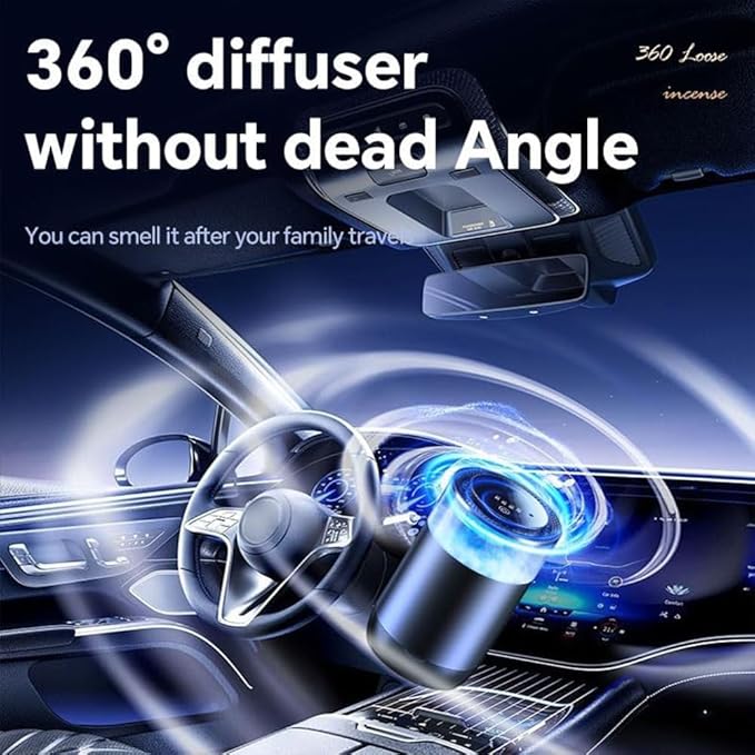 Spray Car Viewing Aromatherapy Diffuser, Long-Lasting Car Air Freshener Diffuser, Auto On/Off Intelligent Diffuser for Car, with 4 Adjustable Lights 3 Mist Level for Home Car (White Tea)