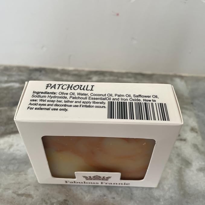 Fabulous Frannie Patchouli Essential Oil Herbal Soap Gift Set each made with Pure Essential Oil 4 Ounce (Pack of 4) …