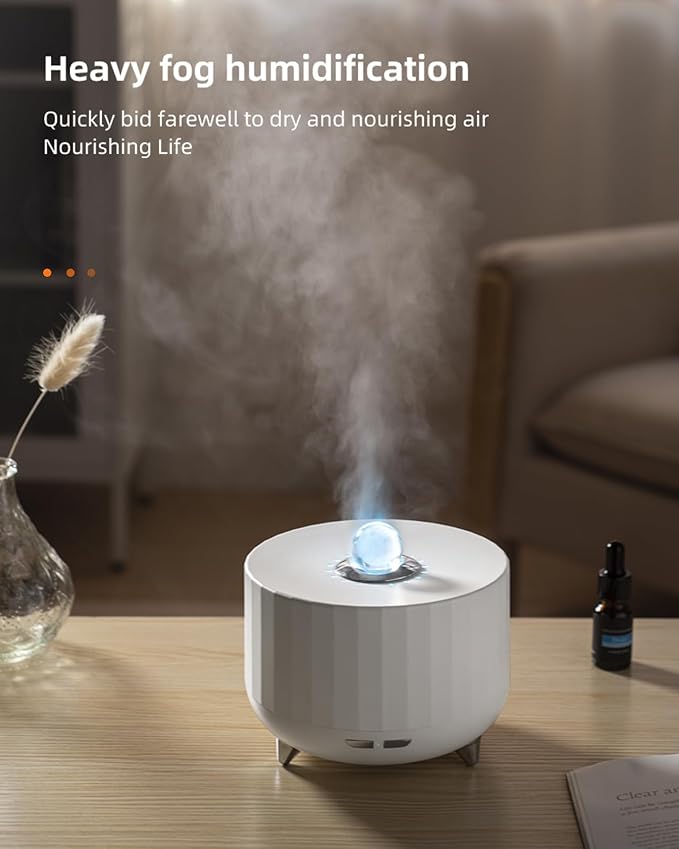 Essential Oil Diffuser for Home: 300ML Aroma Diffuser for Hotel Office Yoga Room - Humidifier with 7 Colors LED Night Light for Kids/Women Home Relaxation, (White)