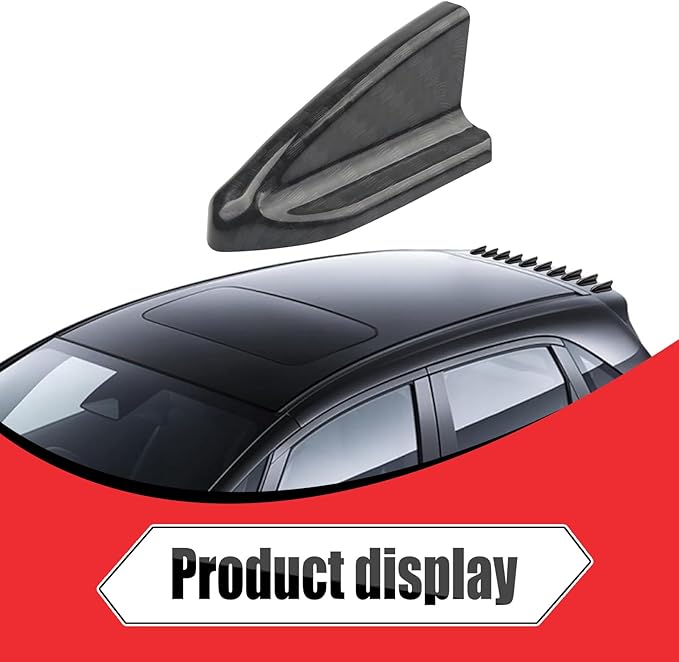 UGSHY 10 PCS Car Small Shark Fin Decorative Antenna, 2.06" x 0.9" x 0.86" Air Vortex Generator Diffuser Spoiler Antenna, Self-Adhesive Roof Wing Trim Accessory, Universal for Car (Carbon Fiber Black)