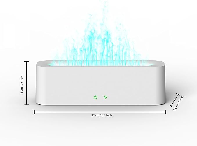 ClocTeck Flame Diffuser for Essential Oils, 380ml Large Fire Humidifier for Desk, Full-Color Adjustable, 28dB Quiet, Cool Mist