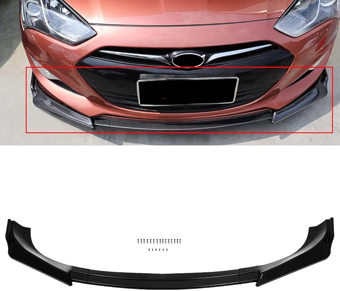 SCITOO Matte Black Front Lip Spoiler Body Kit Compatible with 2013-2016 for Hyundai for Genesis Coupe Front Bumper Lip Splitter Chin Exterior Diffuser