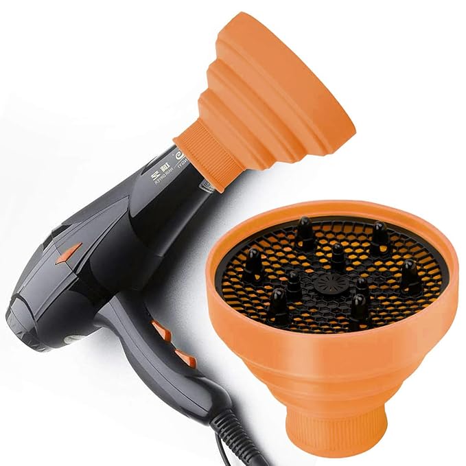 WAJIAYON Universal Collapsible Hair Dryer Diffuser Attachment-Foldable Portable Travel and Easy Storage Hair Diffuser Fit Most Hair Dryers with Nozzle Diameter D-1.575Inch to 1.968 Inch (4-5cm) - Glod