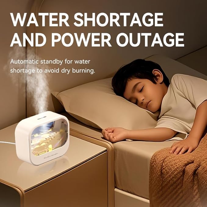 Essential Oil Diffuser, Cute Humidifier with 7 LED Light Colors, Waterless Auto Shut-Off & Timer Setting Cool Mist Humidifier Diffuser for Spa Home Yoga Office Bedroom(Cream)