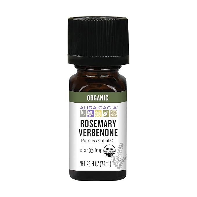 AURA CACIA Organic Rosemary Verbenone, 0.25 FZ