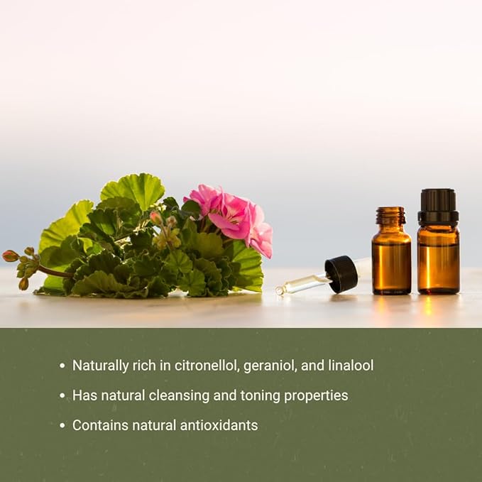 Geranium Essential Oil - Direct from Fridal Egypt - Steam Distilled - Aceite de Geranio for Aromatherapy, Massage, Diffuser, DIY Candle and Soap Making - 15ml