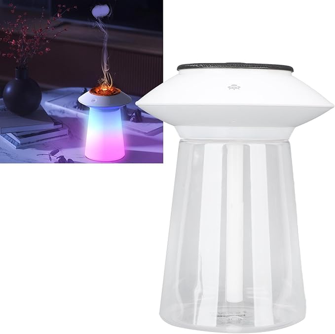 Mushroom Shape Humidifier Diffuser, 760ml Rechargeable Essential Oil Diffuser with Dual Mist Modes, Ultrasonic Air Humidifier for Bedroom Office Home Decoration (White)