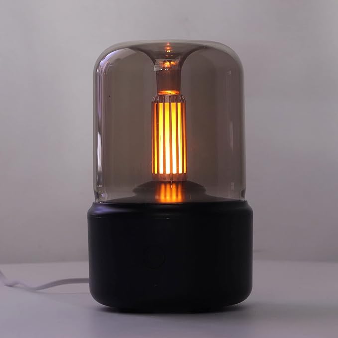 Dioche Essential Oil Diffuser Candlelight Humidifier - Low Noise USB Essential Oil Diffuser with 120ml Capacity & LED Night Light for Home Relaxation