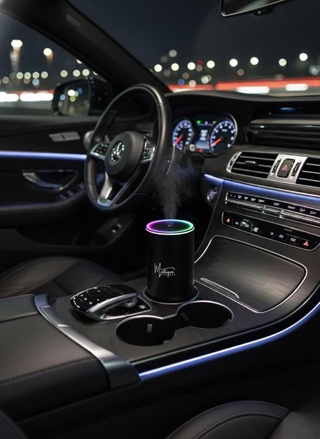 Mistique Smart Portable Waterless Car and Home Fragrance Oil Diffuser with LED Ceiling Lighting - Essential Oil Diffuser, Car Air Freshener & Single Room Home air Freshner JK-577 Fragrance