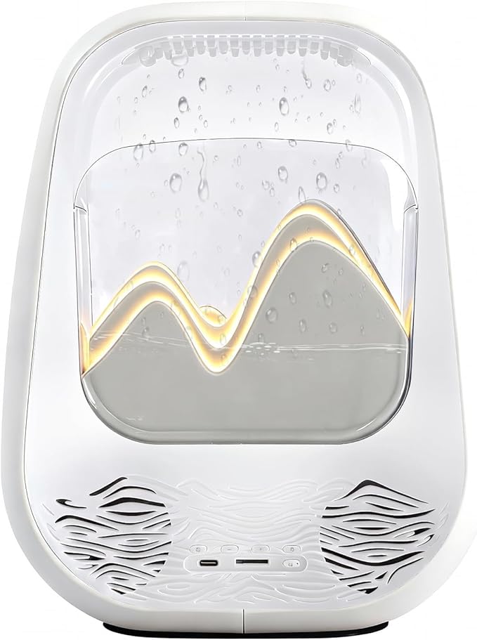 8-in-1 White Noise Sound Machine with Aroma Diffuser, Rain Sound Machine for Sleeping, Stress Relief, Waterfall Sound Machine Night Light Timer for Bedroom Office Home Decor, Cream