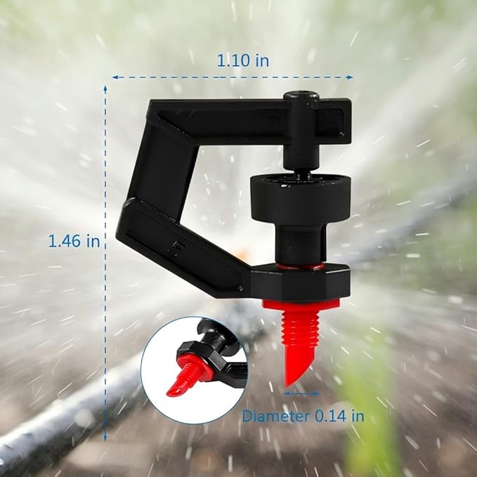 30-500Pcs G Type 360° Micro Rotary Sprinkler Heads, Rotating Refraction Atomizing Nozzles, Mist Sprayers for Garden Lawn Drip Irrigation System, Watering Atomizer Dripper (500)