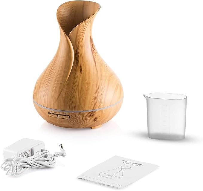 Aroma Diffuser, 550 ml Essential Oil Diffuser, Humidifier for Aromatherapy, Adjustable Mist Output, 7 Colour Levels (550 ml Remote Control), 846469, 27 x 15 cm