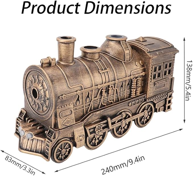 Essential Oil Train Diffuser, Vintage Steam Train Humidifier, Christmas Train Aroma Diffuser, Dual Mist Outlets Cool Mist Quiet Aromatherapy Diffuser with Remote Control, Auto-Off (Green)