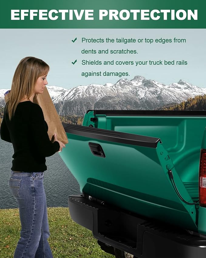 SCITOO 1PC Tailgate Molding Cap 1999-2007 for Ford F-250 F-350 Super Duty Accessories Matte Black Top Rear Tailgate Moulding Trim