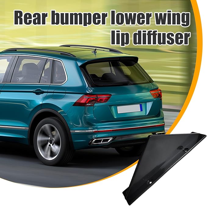 Augeny 4PCS Car Rear Lower Bumper Wing Lip Diffuser, Anti-Crash Straight Auto Shark Fin Spoiler Protector with Screws, Universal Rear Bumper Lip Diffuser Kit for Car SUV Truck (Straight/Black)