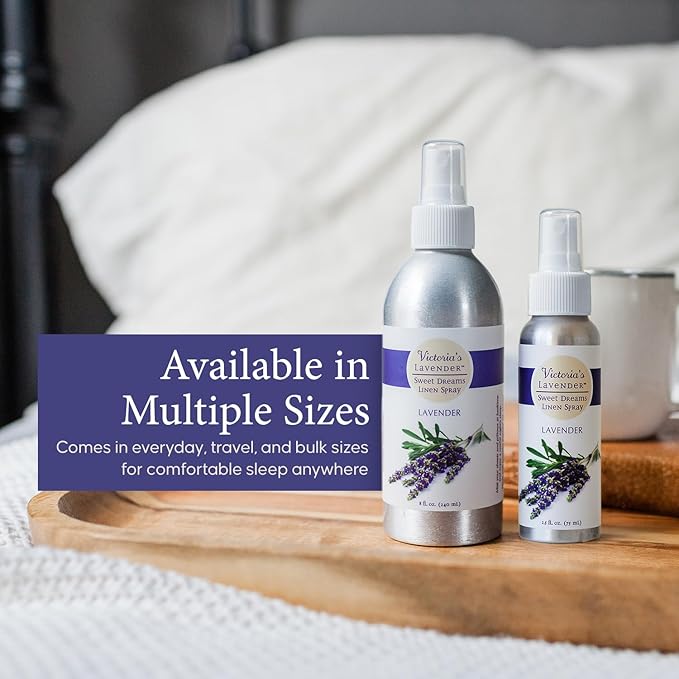 Victoria's Lavender Linen Spray - Aromatherapy Pillow Mist & Linen Spray for Bedding, Soothing Lavender Essential Oil Pure Blend for Bed & Pillows, Relaxing, Handmade in Oregon, Made in USA (8 oz)