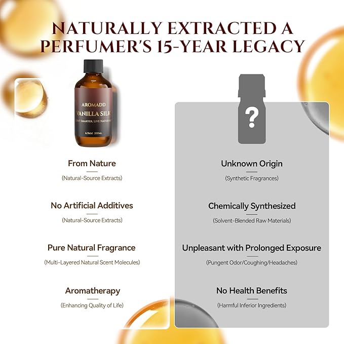 Aromadd Vanilla Silk Diffuser Oil Inspired by Luxury Hotel Scent 6.76 Fl Oz (200ml), Aroma Diffuser & Hotel Fragrance Diffuser Oil, Essential Oil Diffuser for Aromatherapy, Long-Lasting