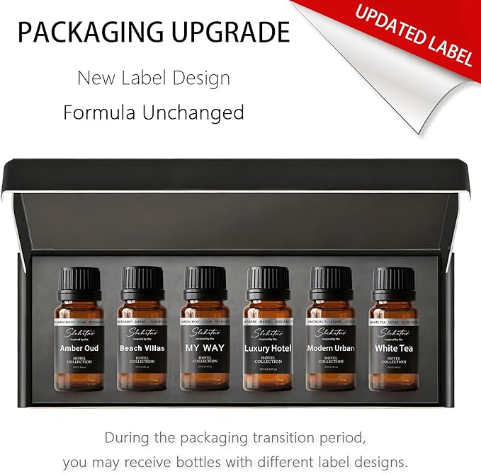 Hotel Diffuser Oil Gift Set – Luxury Hotel Inspired Fragrance Oils for Diffusers, Premium Aromatherapy Home Fragrance, Long Lasting Scent for Bedroom, Spa & Office (Hotel Fragrance Set 10ml*6)