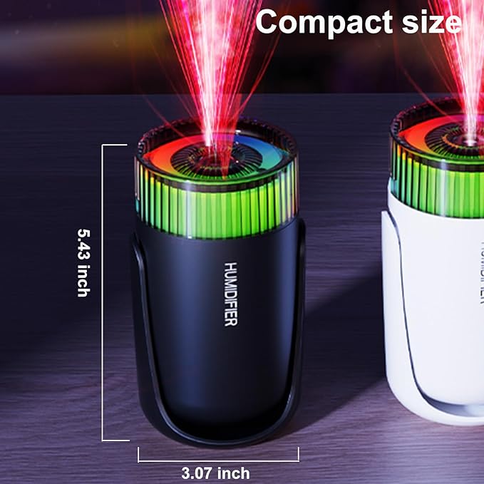 Mini Humidifier with LED Starry Sky Projector, 2 Mist Modes, Silent Operation, USB Powered (white)