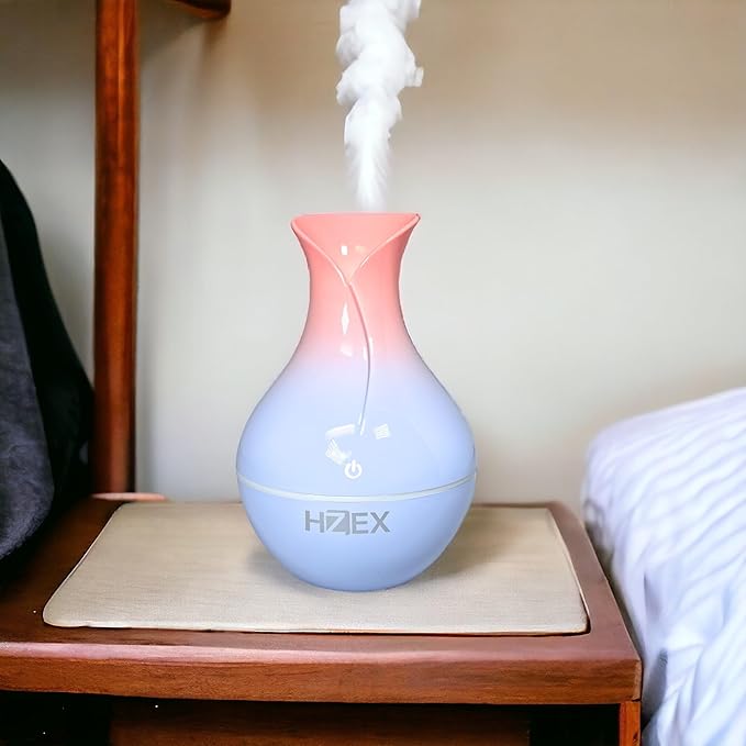 HZEX Spiral Essential Oil Diffuser with 7 Color Changing Lights and 5V USB Cable for Home Office, 130ml Mist Humidifier Silent Aroma Diffusers, Variant Colors (Twist)
