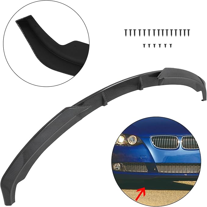 SCITOO Matte Black Front Lip Spoiler Body Kit Compatible with 2011-2013 for BMW 3-Series E92/E93 Facelift Front Bumper Lip Splitter Chin Exterior Diffuser