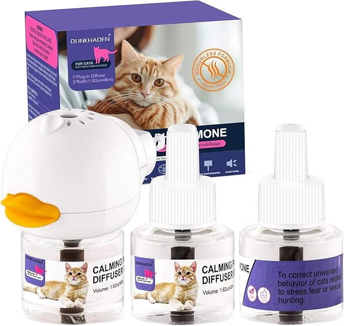 Cat Calming Pheromone Diffuser Reduces Conflict Between Cats Effective Anxiety Relief for Cats & Cat Calming Soothing (C)