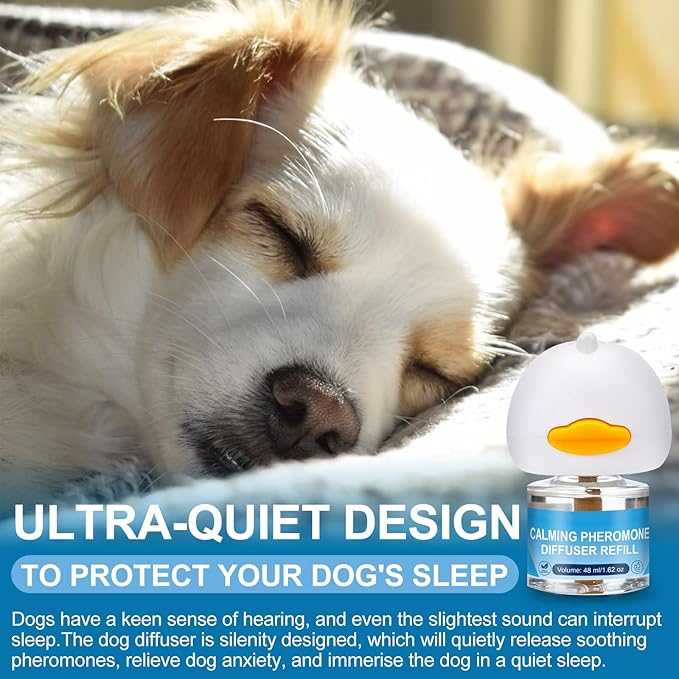 SLE Dog Pheromone Diffuser, Pheromones Calming Diffusers for Dogs Anxiety Relief 3 Refills & 1 Calming Diffuser, Relieve Separation Anxiety, Stress Barking and Chewing Calm Relaxing