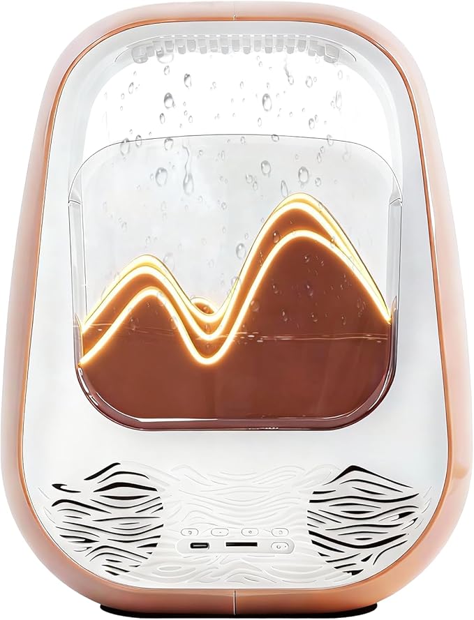 8-in-1 White Noise Sound Machine with Aroma Diffuser, Rain Sound Machine for Sleeping, Stress Relief, Waterfall Sound Machine Night Light Timer for Bedroom Office Home Decor, Amber
