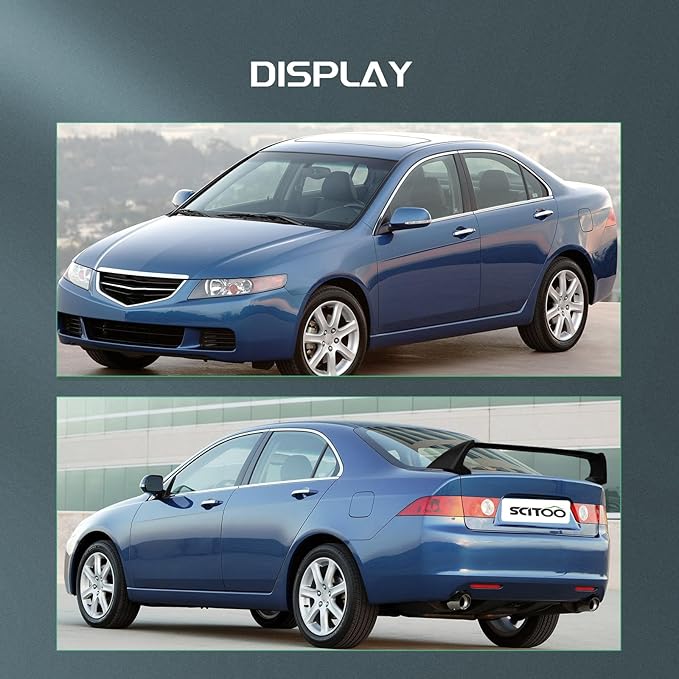 SCITOO ABS Spoiler Wing Fits for 2004-2008 for Acura for TSX 3PCS Matte Black Rear Trunk Spoiler Wing