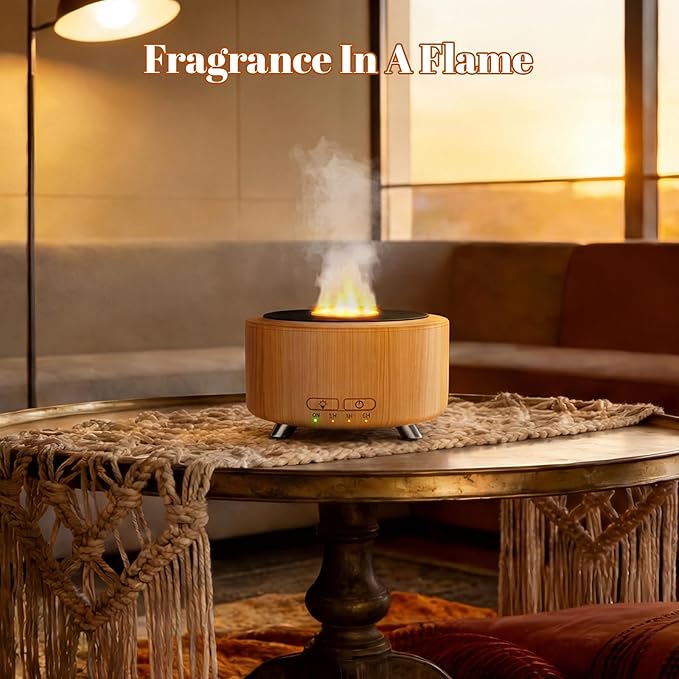 Essential Oil Diffuser for Home, 500 Aromatherapy Diffuser Oil Machine for Office Room Yoga, Aroma Diffuser with Auto-Off Function, 9 Colors LED Night Light, Light Wood