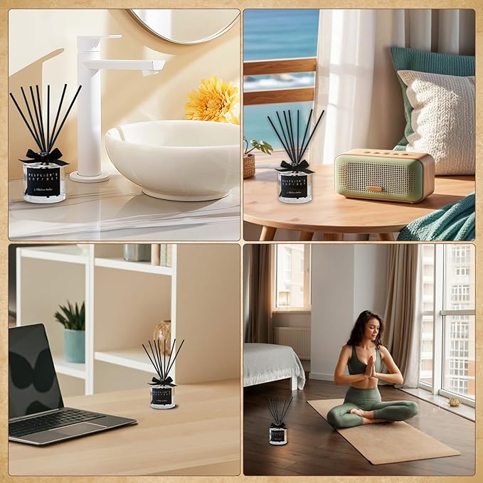90Pcs Thick Reed Diffuser Sticks-7.5inch/4mm Black Reed Sticks,Diffuser Refills,Suitable for Diffusing Essential Oil Aromas (4mm x 19cm (90pcs))