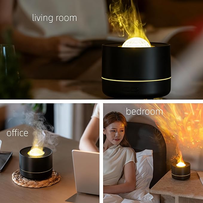 Small Humidifiers for Bedroom,Ultrasonic Cool Mist Humidifier, Water Ripple Projection Aroma Diffuser,Easy to Fill and Clean,Auto Shut-off for Safety,Desktop Humidifier for Bedroom Home Baby Plants