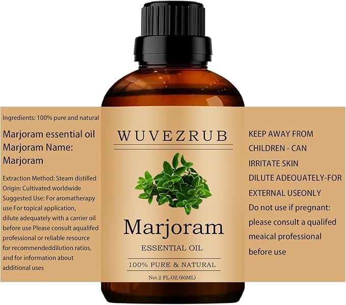 Marjoram Essential Oils 60ML, 100% Pure and Natural Essential Oil for Aromatherapy Diffuser - 2 Fl Oz/Marjoram